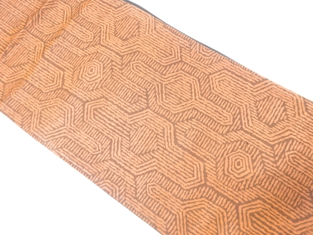 アンティーク　抽象模様織り出し袋帯（着用可）